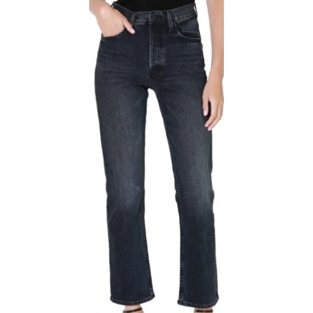 MOTHER Women's Flare Jeans in Dark Wash Black